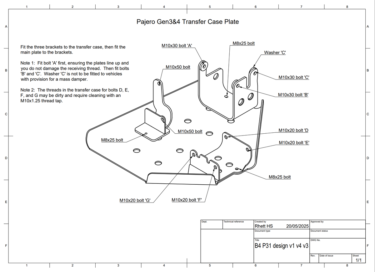 Mitsubishi Pajero Generations 3 & 4 all variants bash plates by RHS